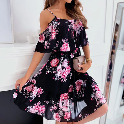 Bohemian Floral Chiffon Dress