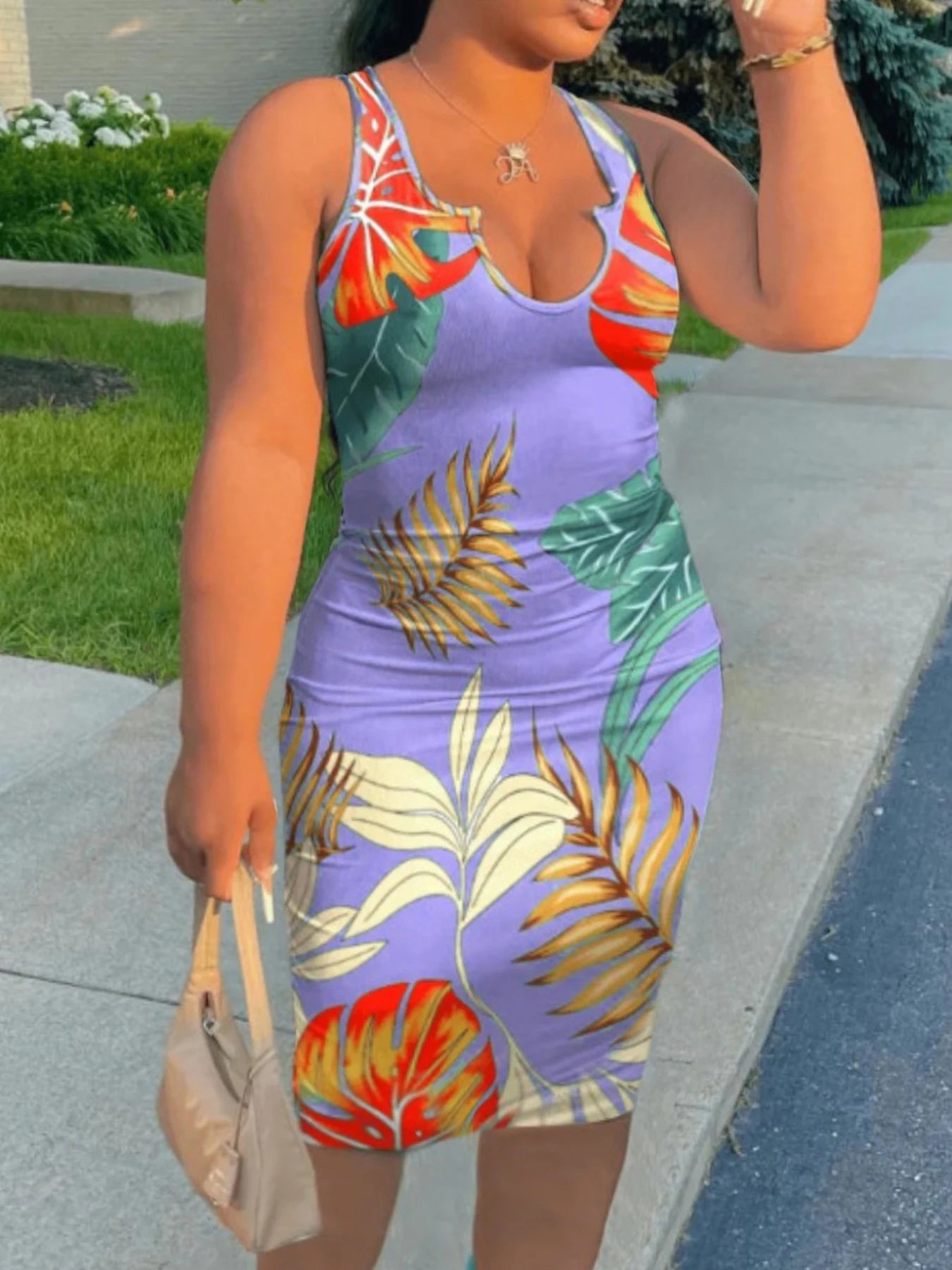 Tropical Chic Bodycon Dress