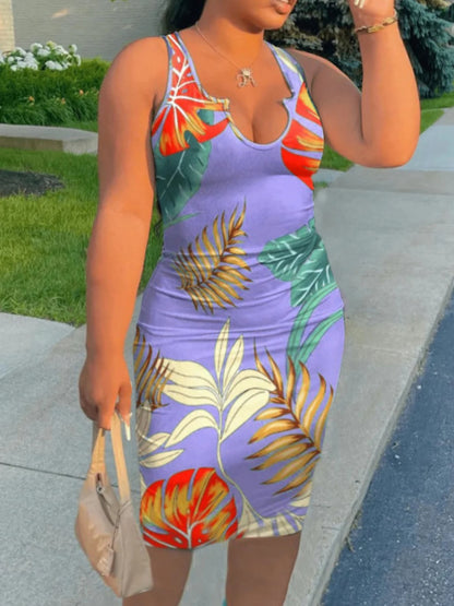 Tropical Chic Bodycon Dress