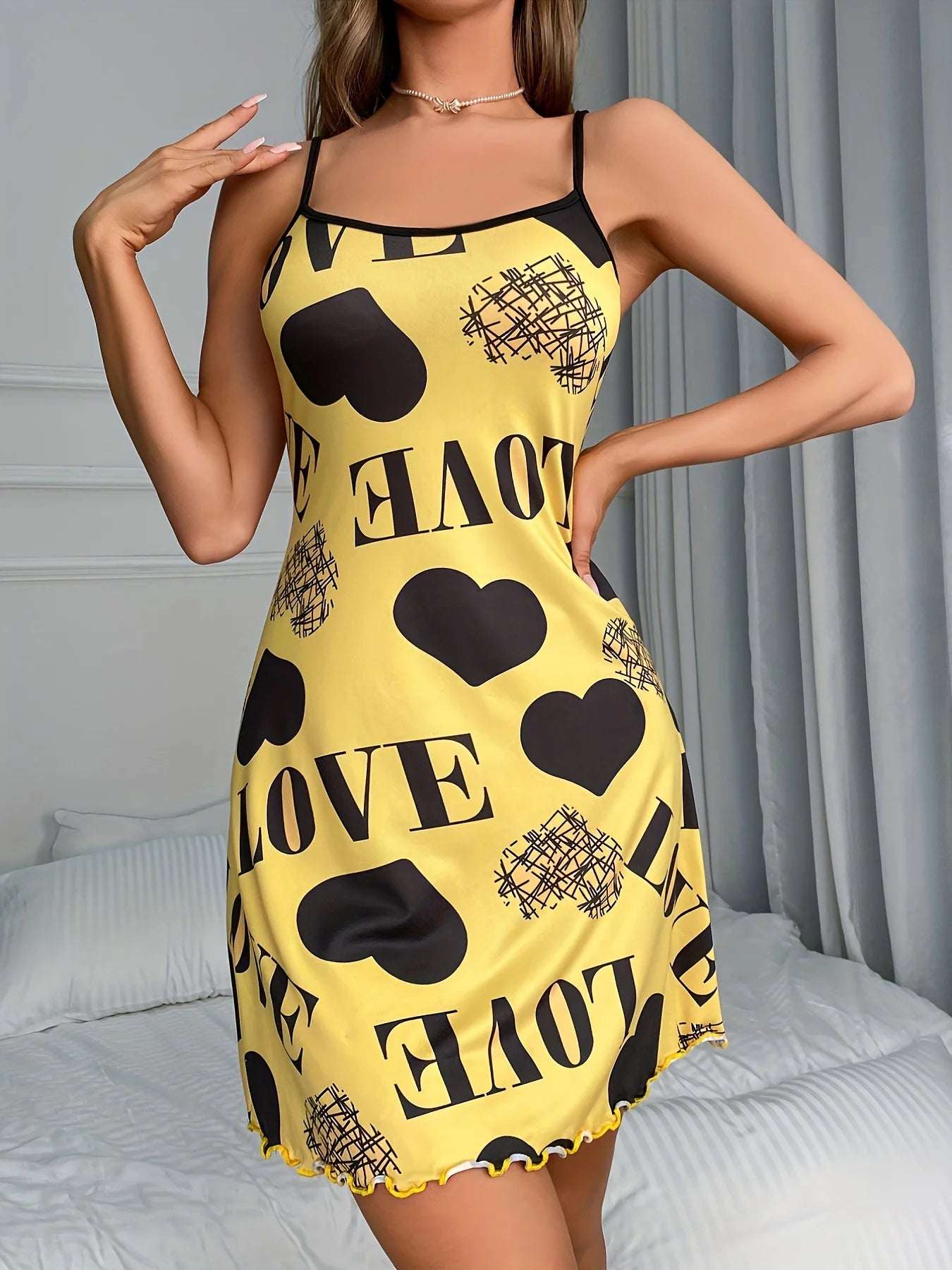 Dreamy Heart Print Nightgown