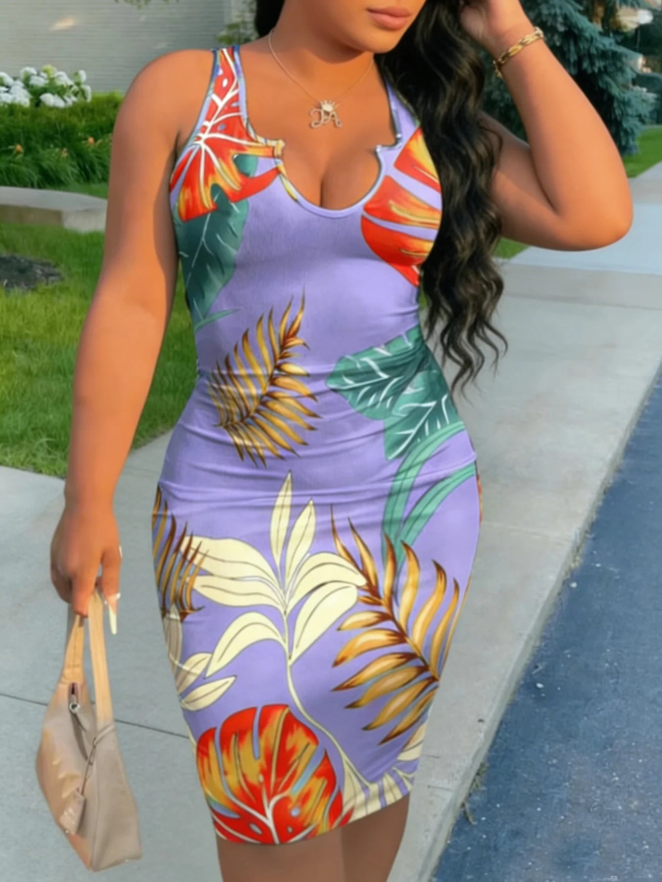 Tropical Chic Bodycon Dress