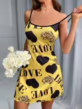 Dreamy Heart Print Nightgown