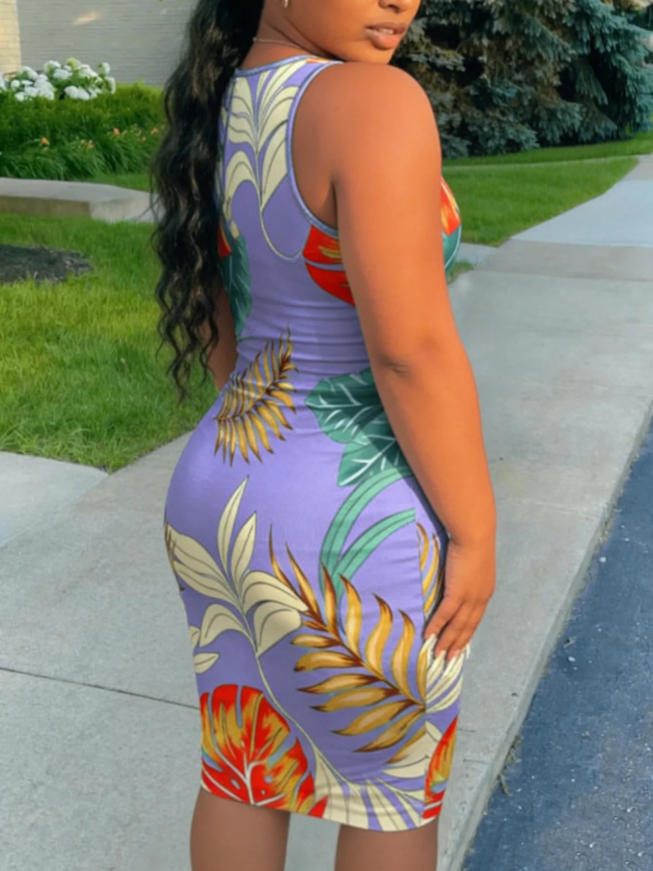 Tropical Chic Bodycon Dress