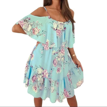 Bohemian Floral Chiffon Dress
