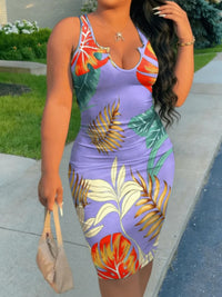 Tropical Chic Bodycon Dress