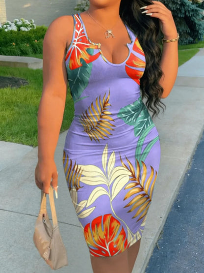 Tropical Chic Bodycon Dress
