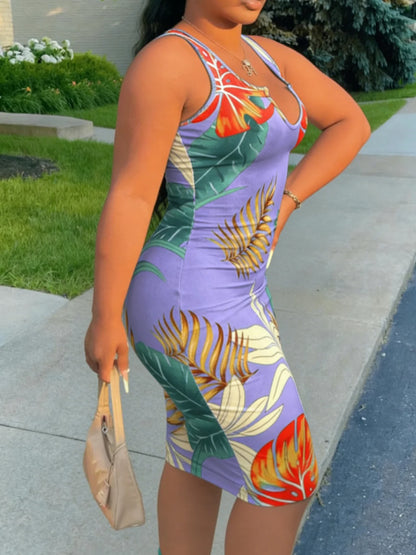 Tropical Chic Bodycon Dress