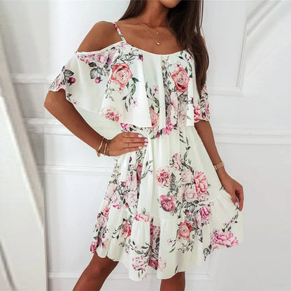 Bohemian Floral Chiffon Dress